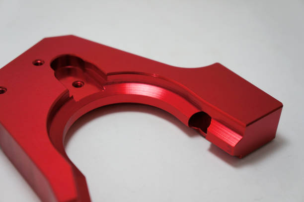 A red color anodized aluminum parts texture design. CNC parts.